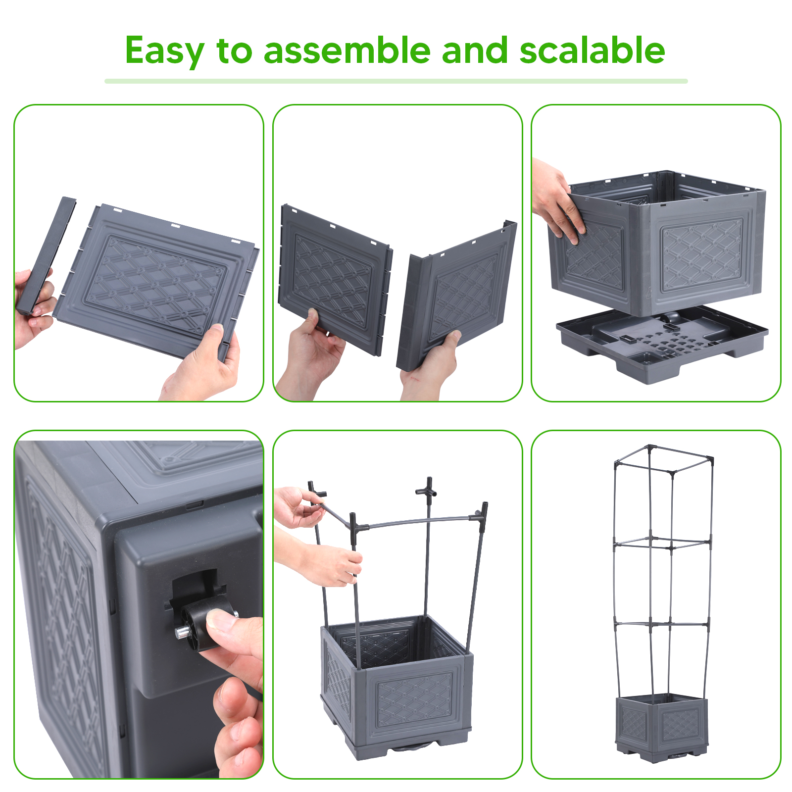 Vine Climbing Plastic - Three-Layer Wheeled Climbing Vine Box W/Self-Watering