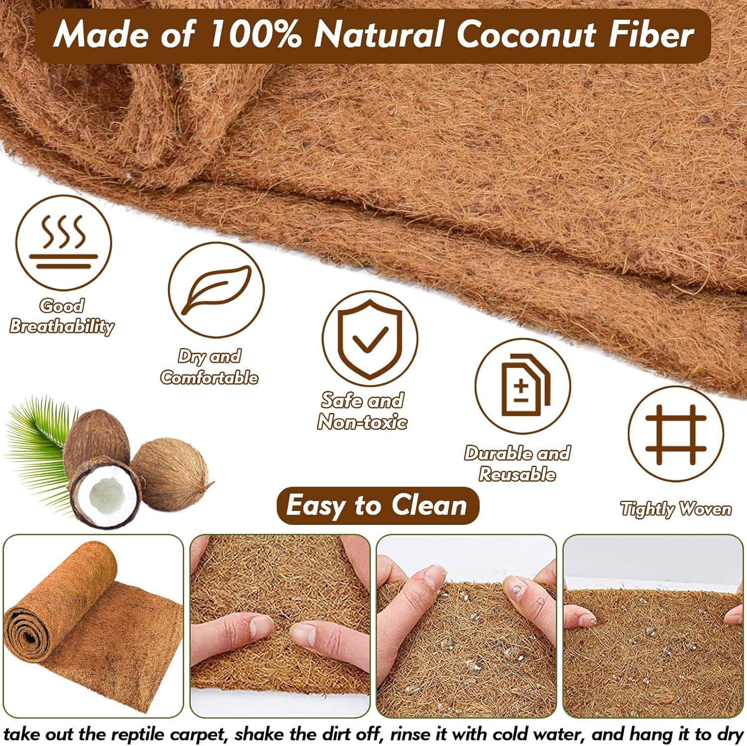 3 Rolls Reptile Carpet, 24x48i – Substrate Coconut Fiber Bewertung und Preis