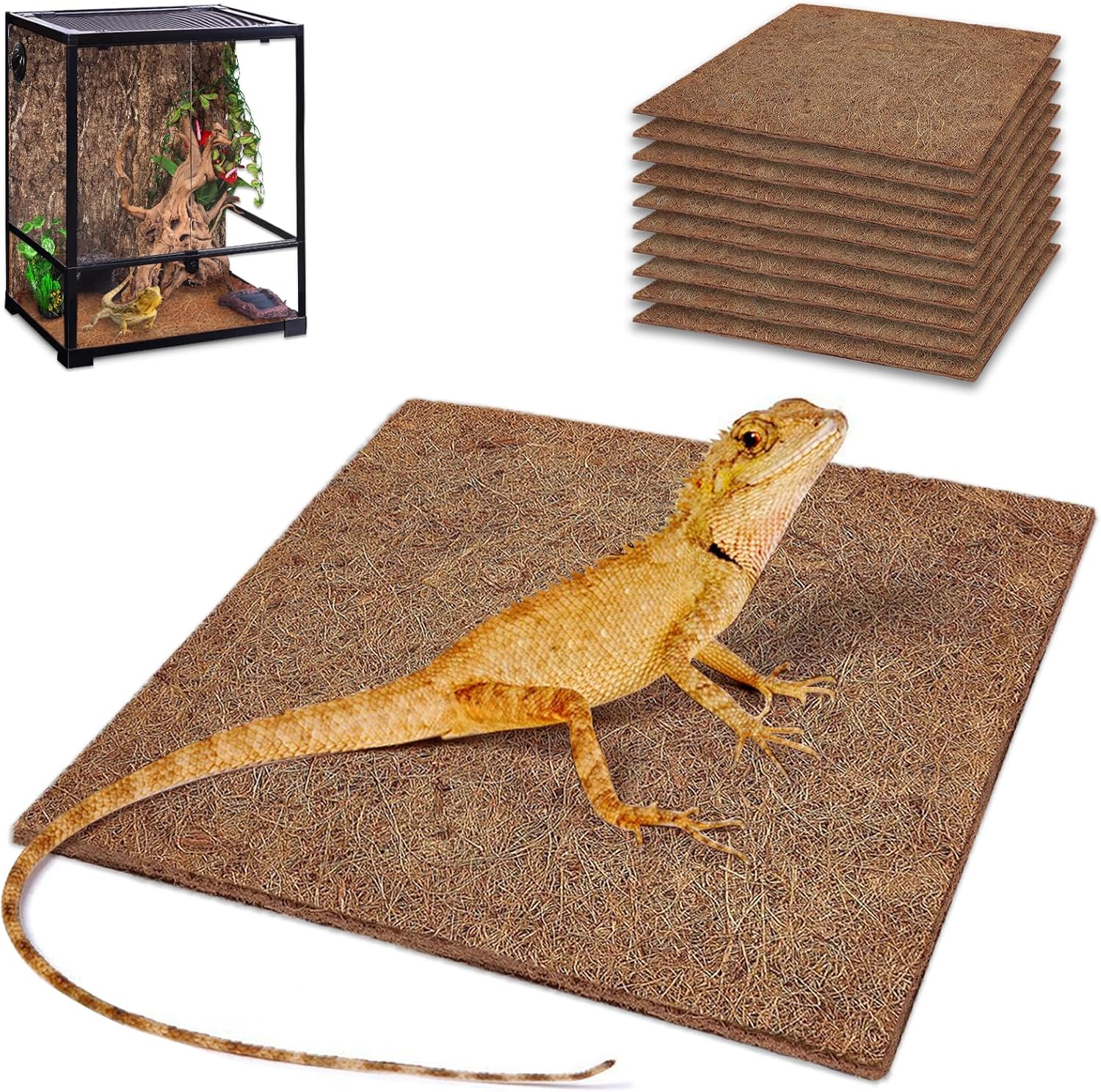 10 Pcs Reptile Carpet, 12x12 i – Substrate Coconut Fiber Bewertung und Preis