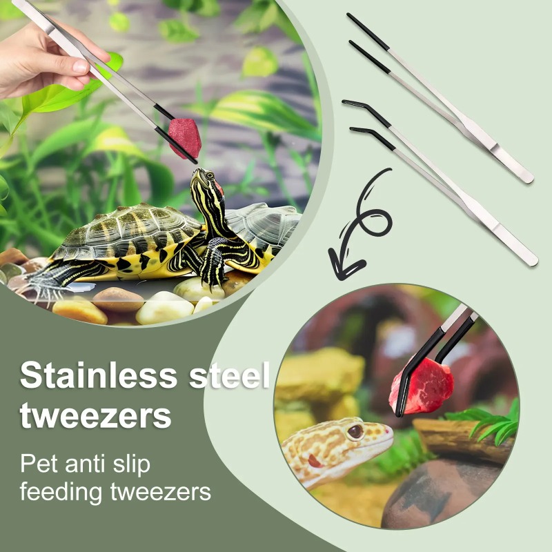 2Pcs Stainless Steel Tweezers  – Feeding Tong Stainless Bewertung und Preis