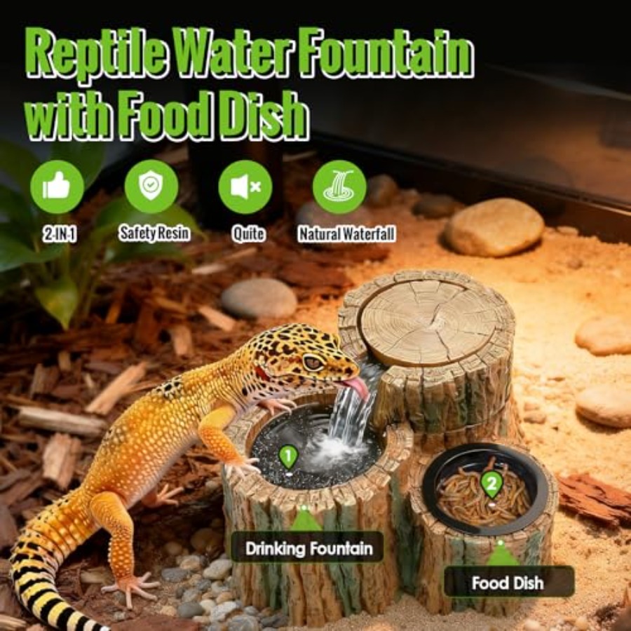 2 in 1 Reptile Water Fountain  – Water Dish Reptile Bewertung und Preis